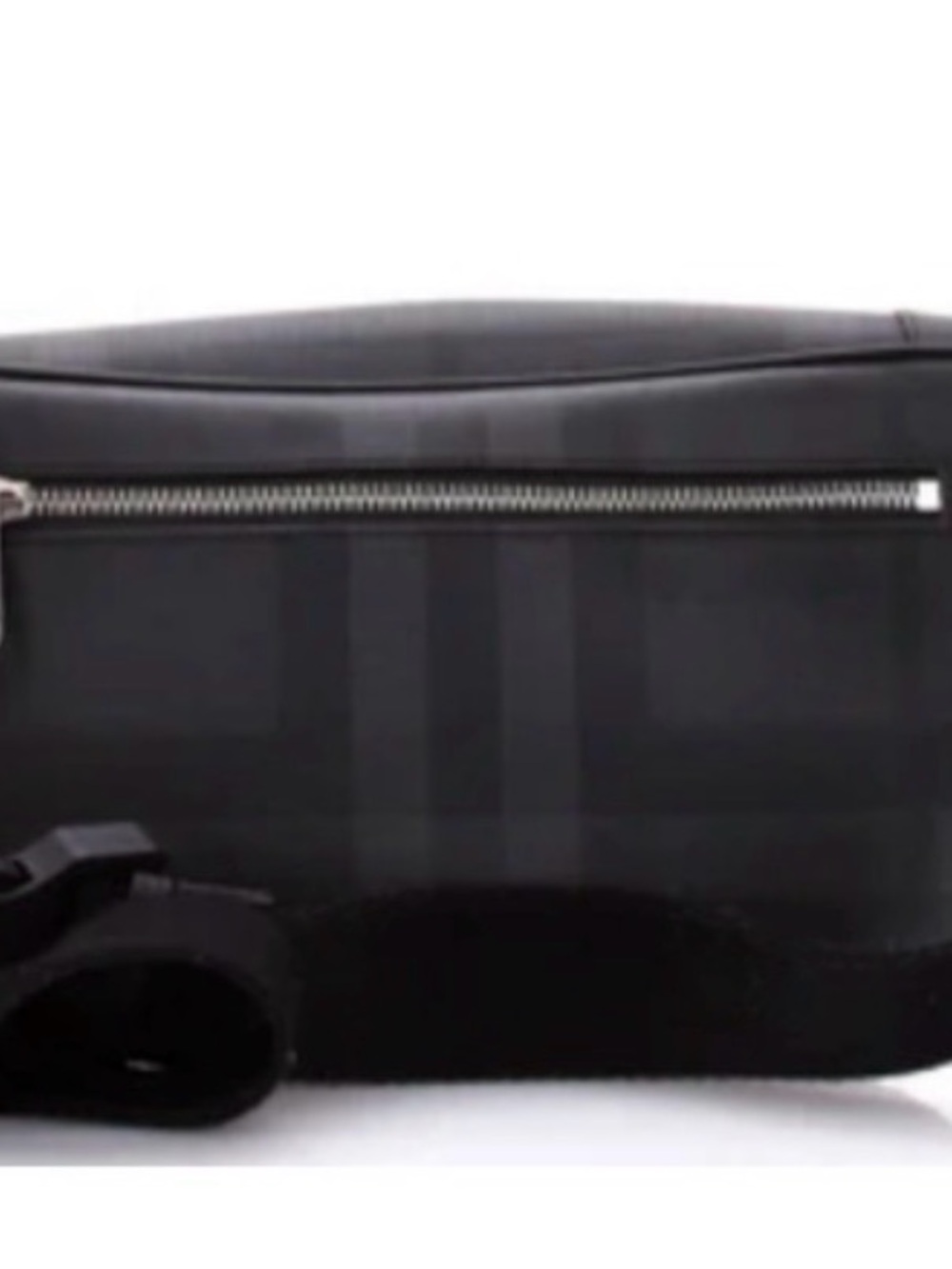Burberry Black Check Crossbody Bag with Silver Zip